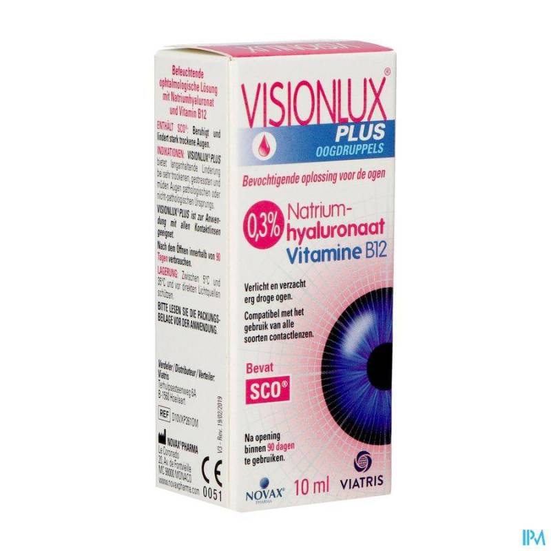 VISIONLUX PLUS GOUTTES YEUX FL 1 X 10ML