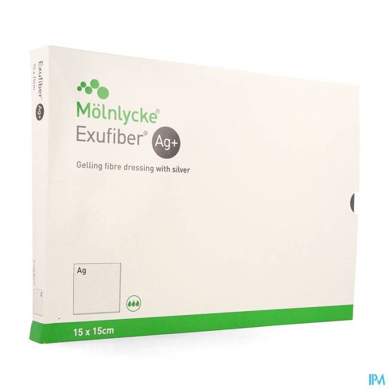 EXUFIBER AG GELLING FIBRE DRESSING 15 X 15CM 10