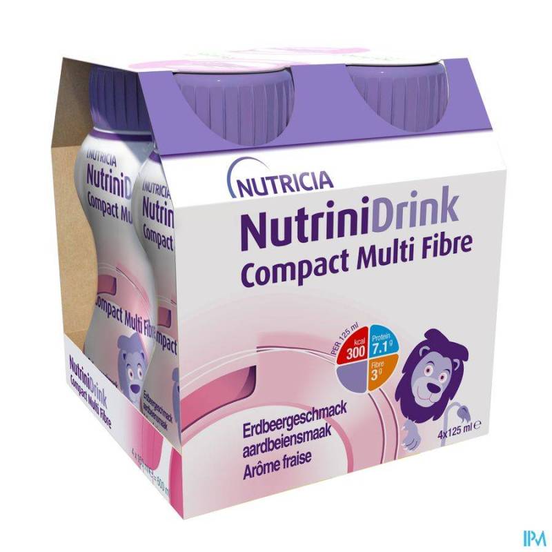 NUTRINIDRINK COMPACT MULTI FIBRE AARDBEI 125ML