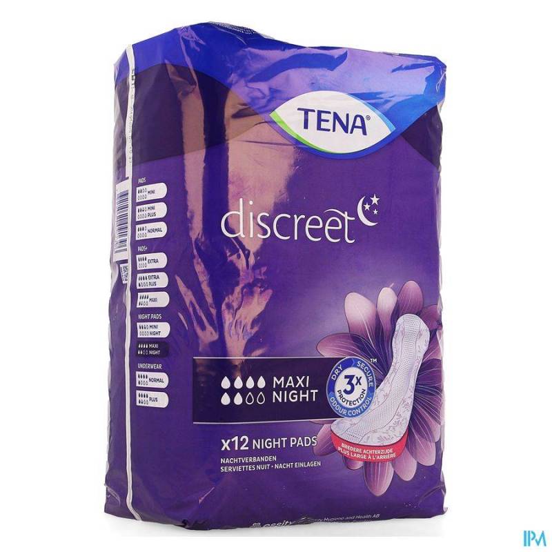 TENA DISCREET MAXI NIGHT 12