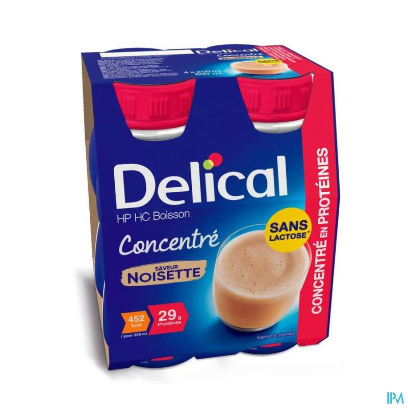 DELICAL HP HC BOISSON CONC. NOISETTE 4X200ML