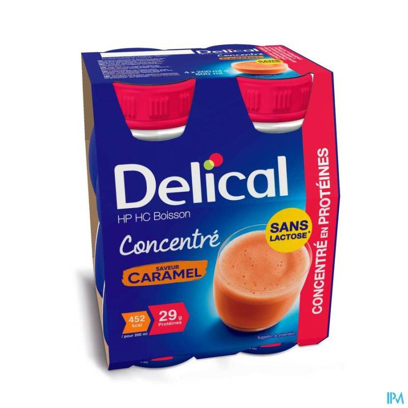 DELICAL HP HC BOISSON CONC. CARAMEL 4X200ML