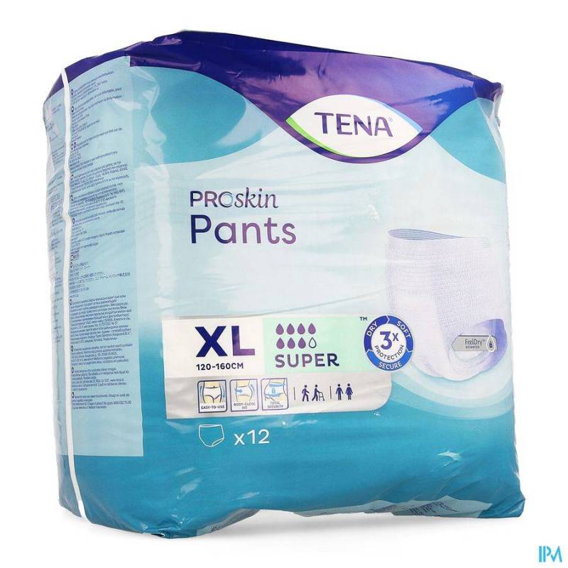 TENA PROSKIN PANTS SUPER EXTRA LARGE 12