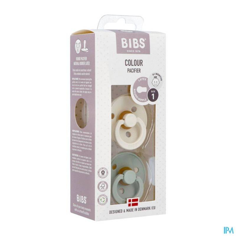 Bibs Fopspeen Duo Sage/Ivory 0-6M 2 Stuks