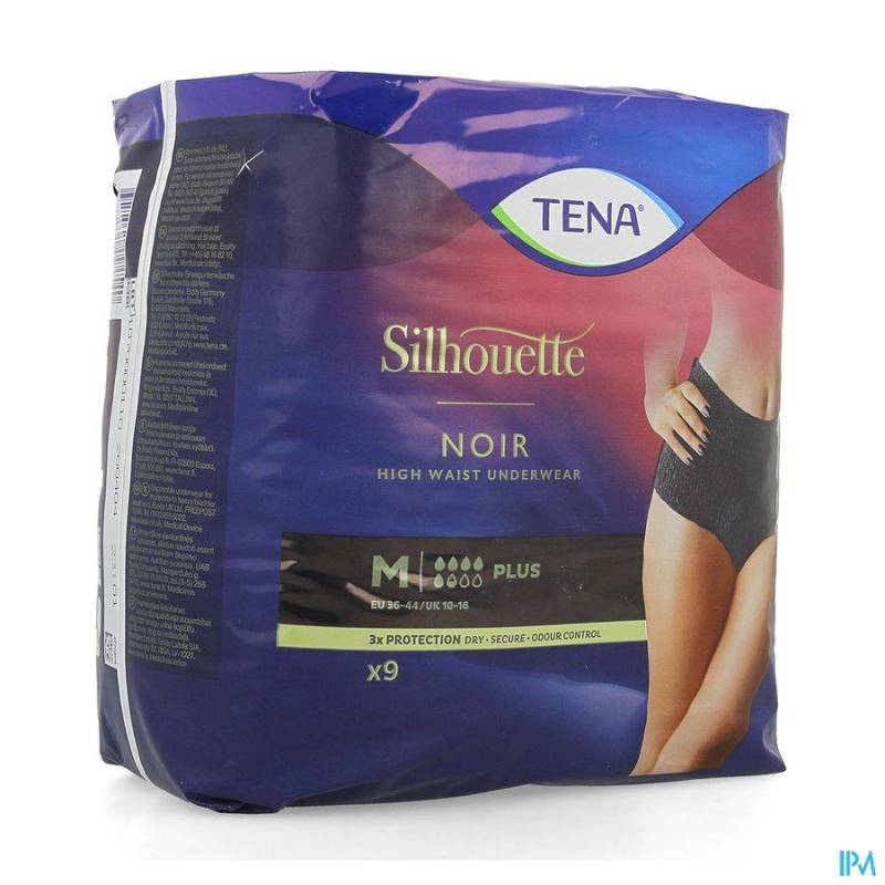 TENA SILHOUETTE PLUS NOIR HIGH WAIST M 9 703081