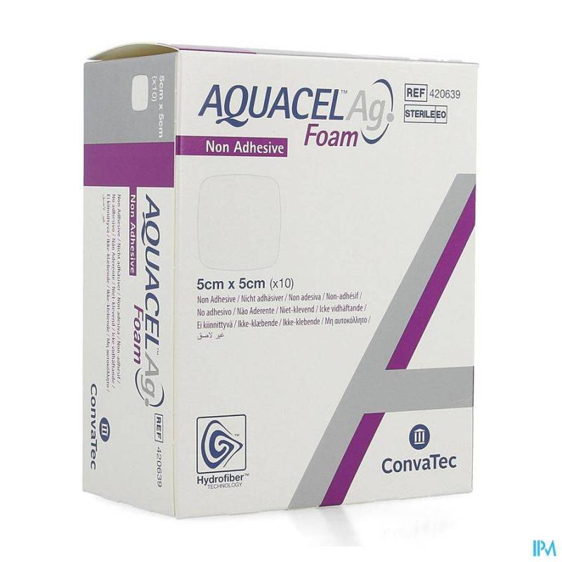 AQUACEL AG FOAM NON ADHESIEF 5X5CM 10