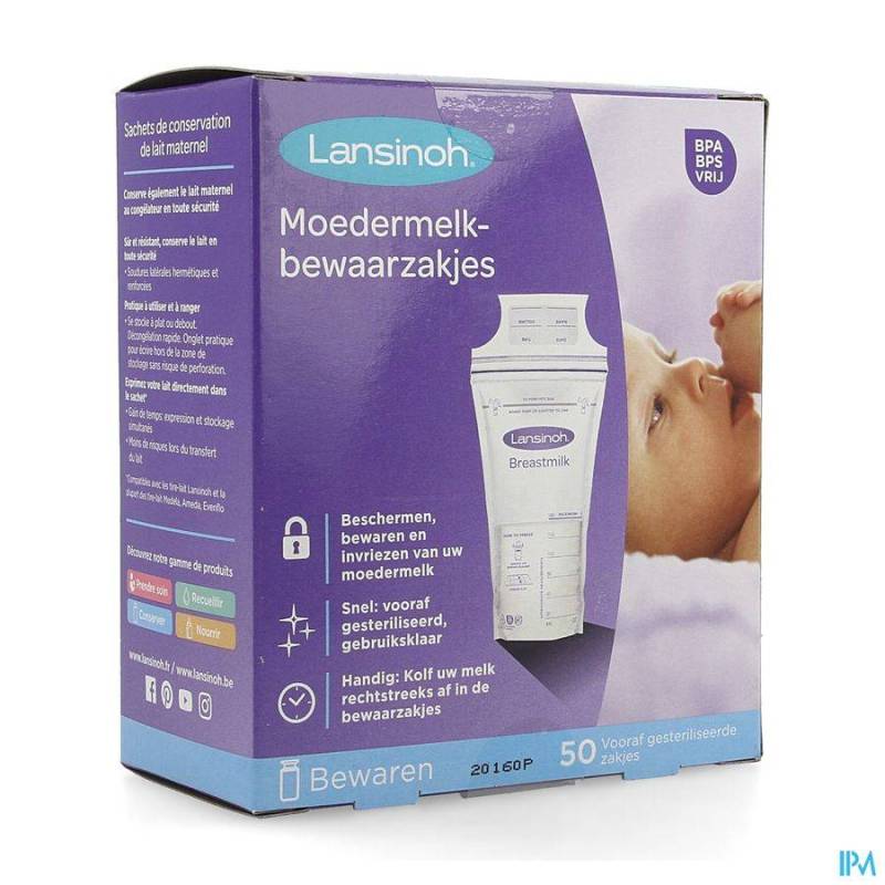 LANSINOH BEWAARZAKJES MOEDERMELK 50 40056