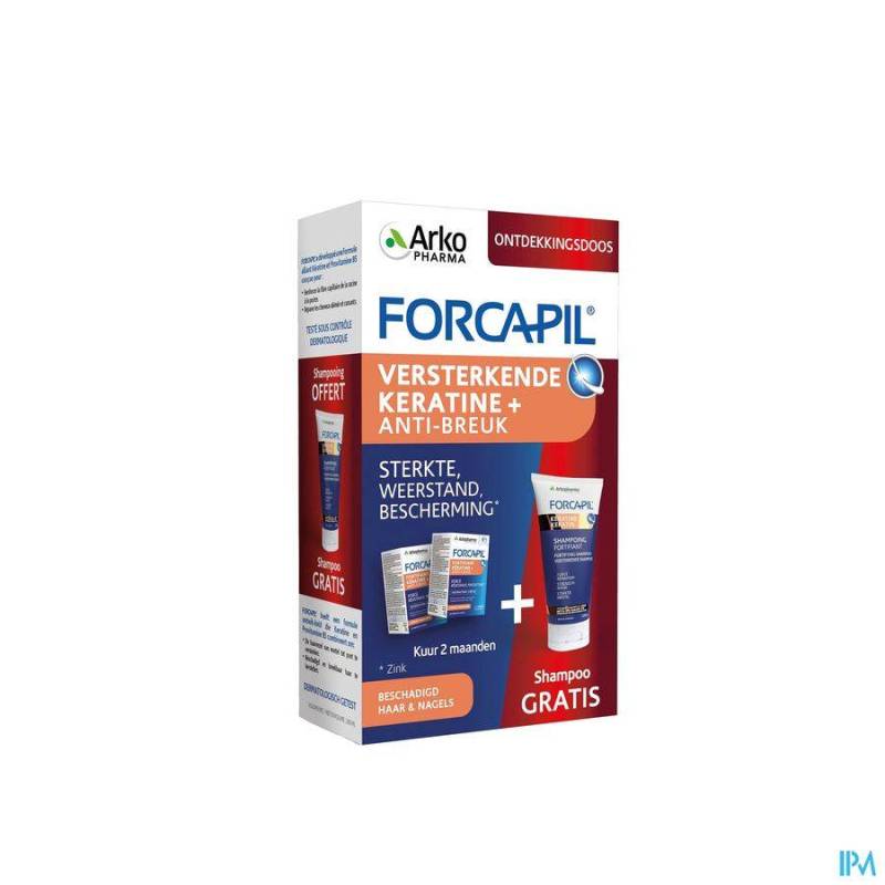 FORCAPIL ONTDEKKINGSPACK CAPS 2X60+SH 200ML GRAT.