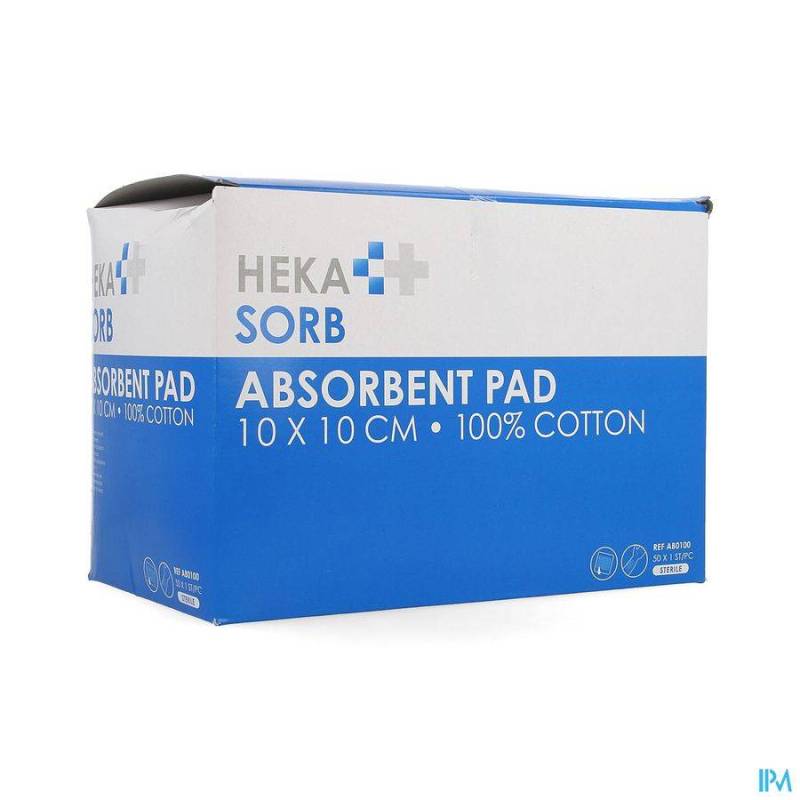 HEKASORB VERBAND ABSORB. STERIEL 10X10CM 50