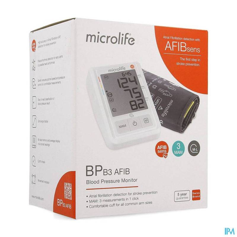 MICROLIFE BPB3 AFIB PC BLOEDDRUKMETER ARM OTC SOL