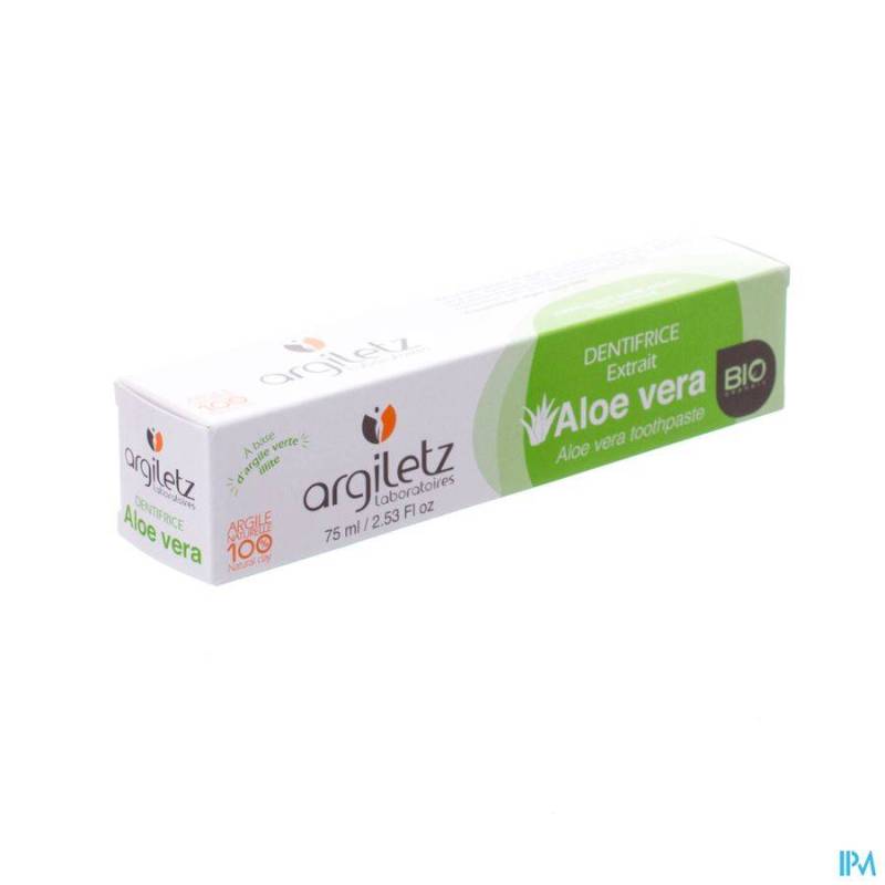 ARGILETZ TANDPASTA KLEI NATUUR ALOE VERA BIO 75ML