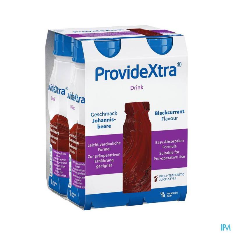 PROVIDE XTRA DRINK ZWARTE BESSEN FL 4X200ML