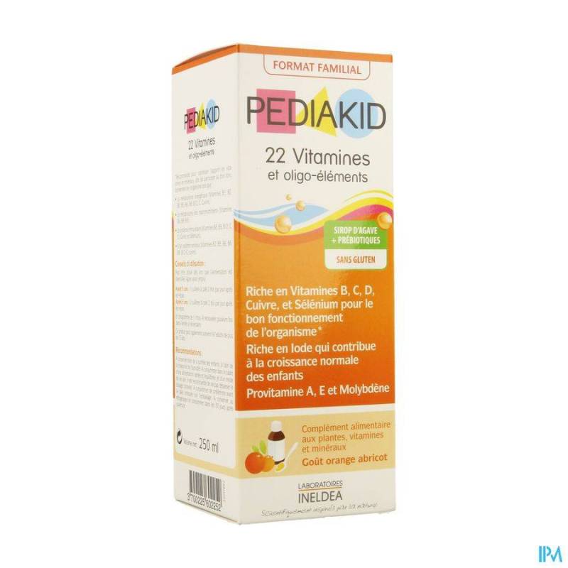 PEDIAKID 22 VITAMINES OLIGO ELEMENT. SOL BUV 250ML