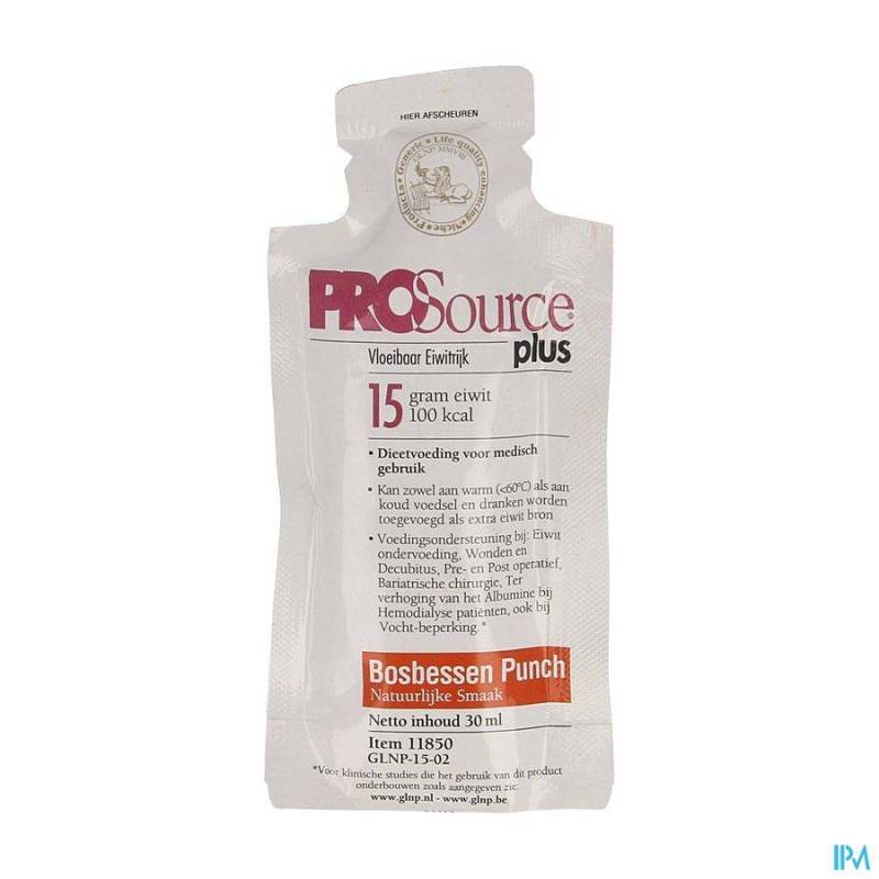 PROSOURCE PLUS BOSBES 15G EIWIT ZAKJE 1X30ML