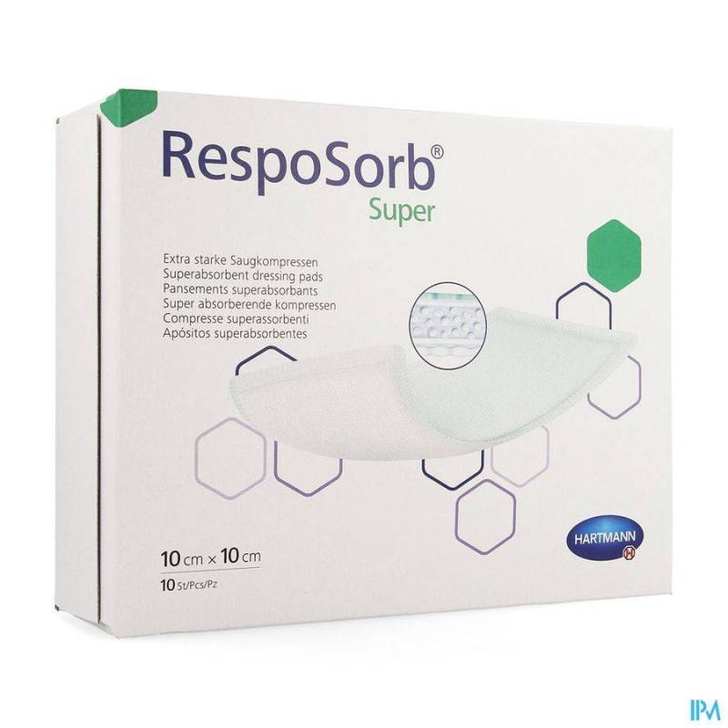 RESPOSORB SUPER PANSEMENT 10X10CM 10 6850204