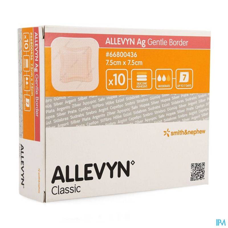 ALLEVYN AG PANS ADHESIVE SILIC. 7,5X7,5CM 10