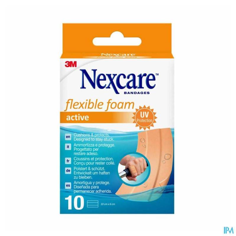 NEXCARE 3M FLEXIBLE FOAM ACTIVE HA PANS STRIPS 10