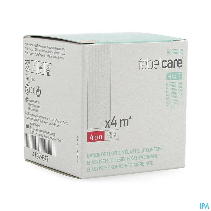 FEBELCARE HAFT BANDE FIX. ELASTIQ. COHESIVE 4CMX4M