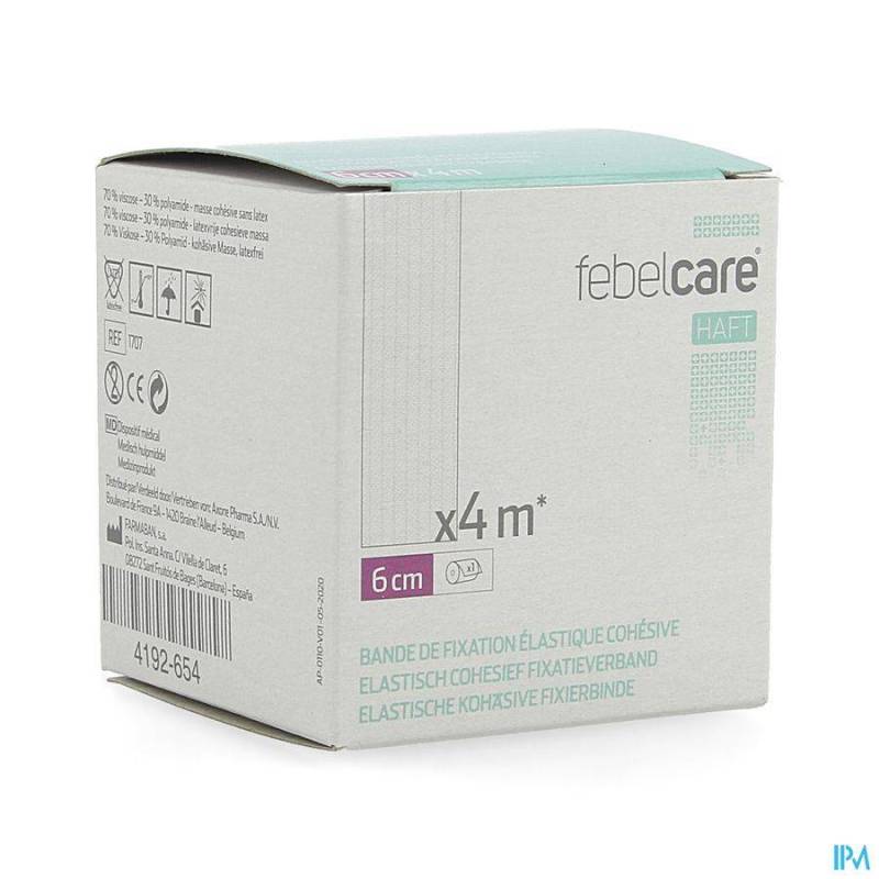 FEBELCARE HAFT BANDE FIX. ELASTIQ. COHESIVE 6CMX4M