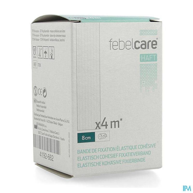 FEBELCARE HAFT BANDE FIX. ELASTIQ. COHESIVE 8CMX4M