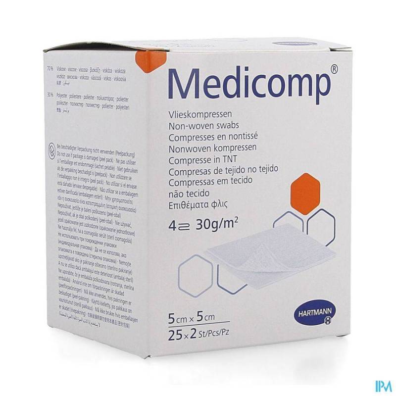 MEDICOMP CP STER 4PL 5X5CM 30G 25X2