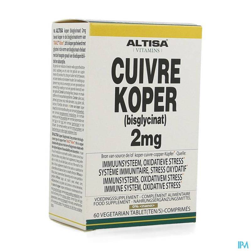 ALTISA KOPER BISGLYCINAAT 2MG COMP 60