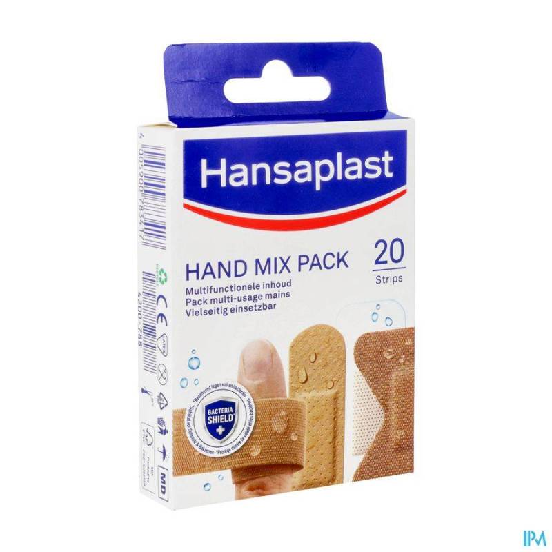 HANSAPLAST PANSEMENTS HAND MIX PACK STRIPS 20