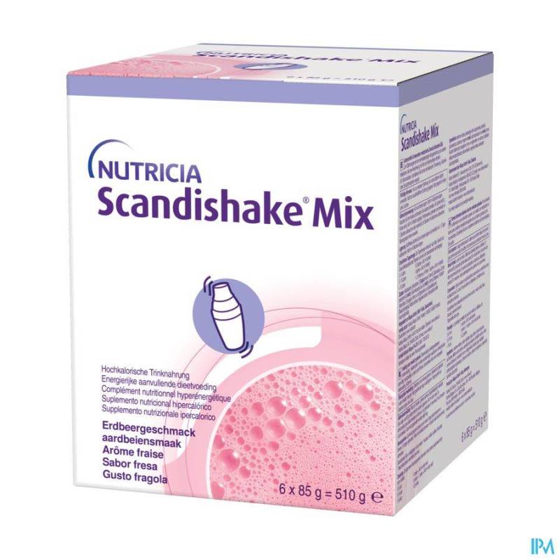 SCANDISHAKE MIX AARDBEI ZAKJE 6X85G