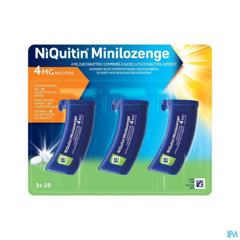 NIQUITIN 4,0MG MINILOZENGE NF COMP A SUCER 60