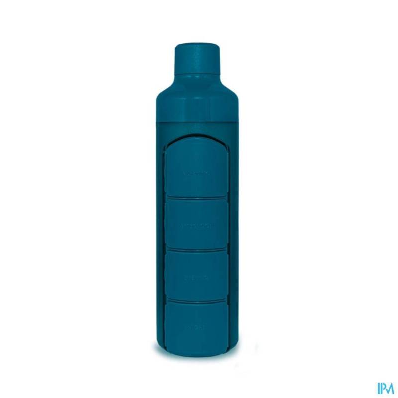 YOS WATER BOTTLE & PILL BOX DAILY BOLD BLUE