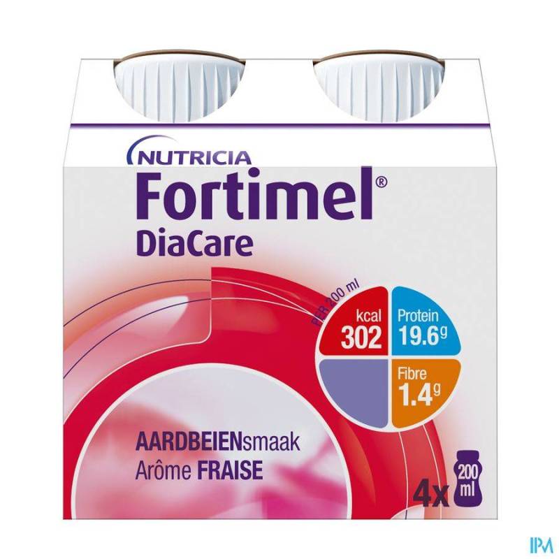 FORTIMEL DIACARE AARDBEI 4X200ML