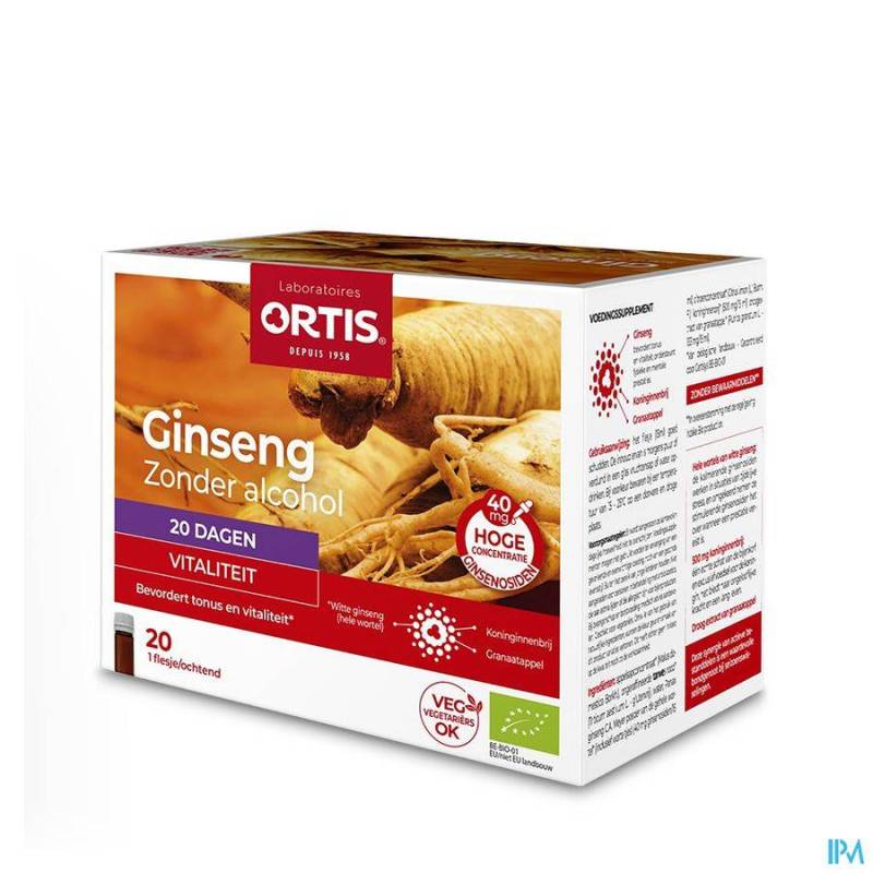 ORTIS GINSENG BIO S/ALCOOL 20X15ML