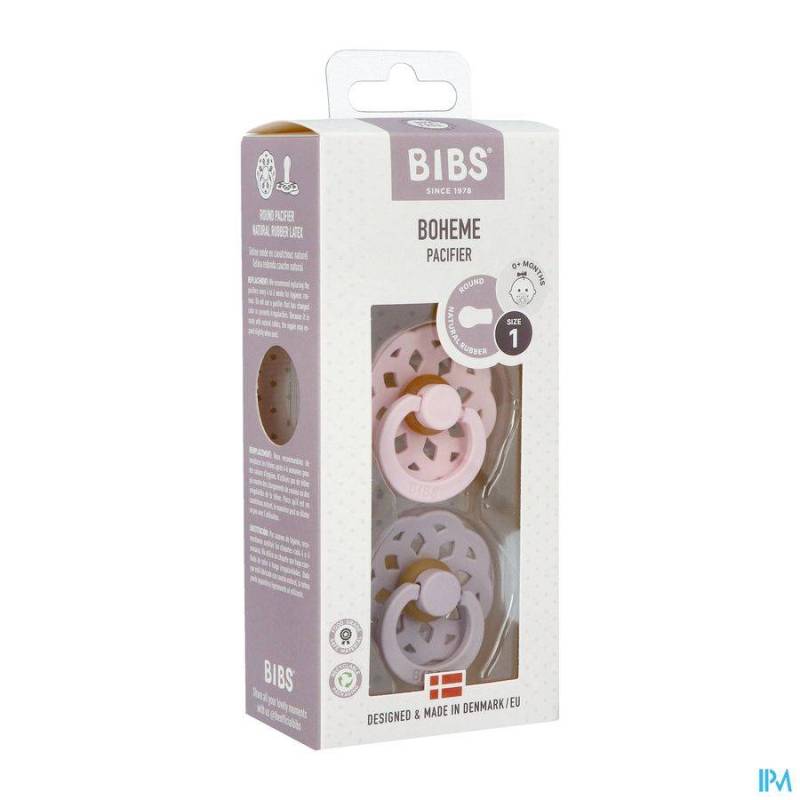 BIBS 1 BOHEME DUO BLOS/LILAC 2PC 0-6M