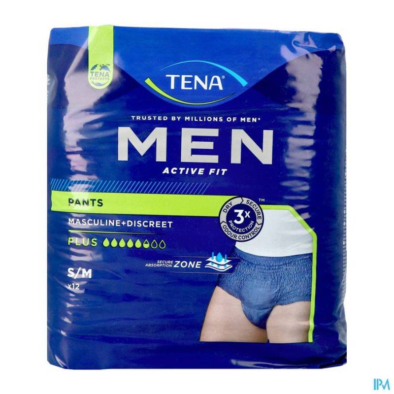 TENA MEN ACTIVE FIT PANTS PLUS BLAUW S/M 12 772512