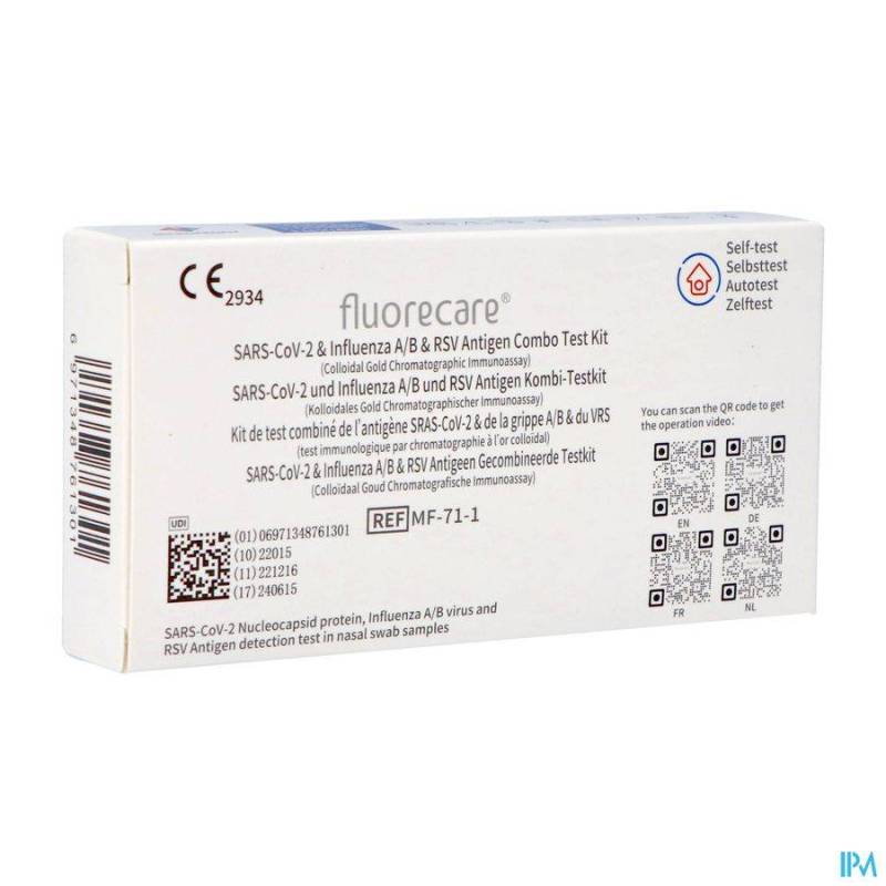 FLUORECARE GECOMB.TEST KIT A/GEN-INFLUENZA A/B-RSV