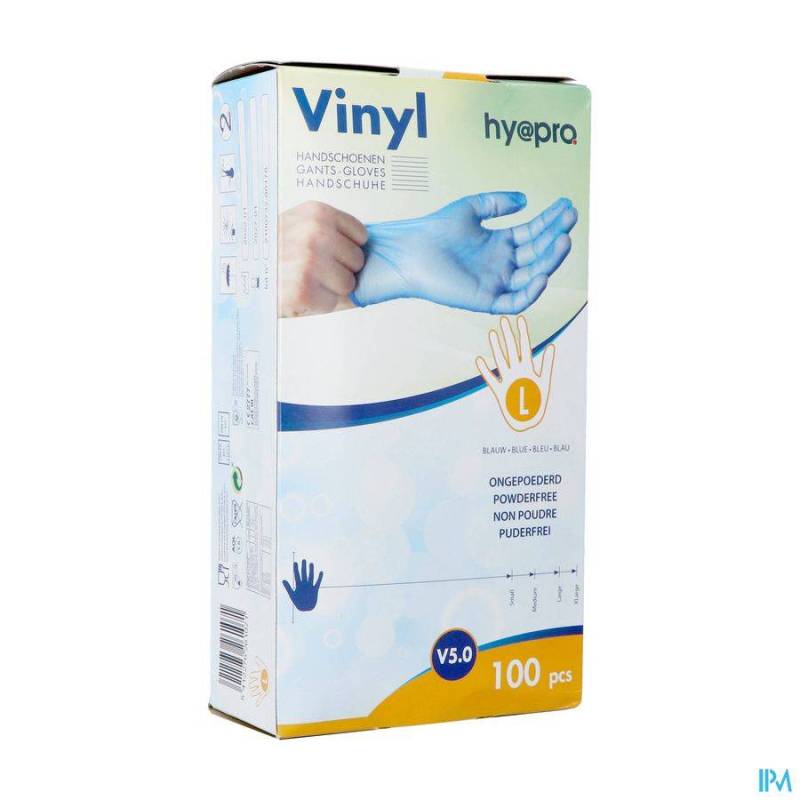 PHARMEX GANTS VINYL BLEU S/POUDRE LARGE 100