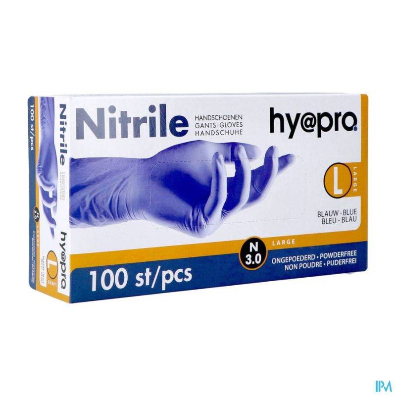 PHARMEX GANTS NITRIL BLEU S/POUDRE LARGE 100