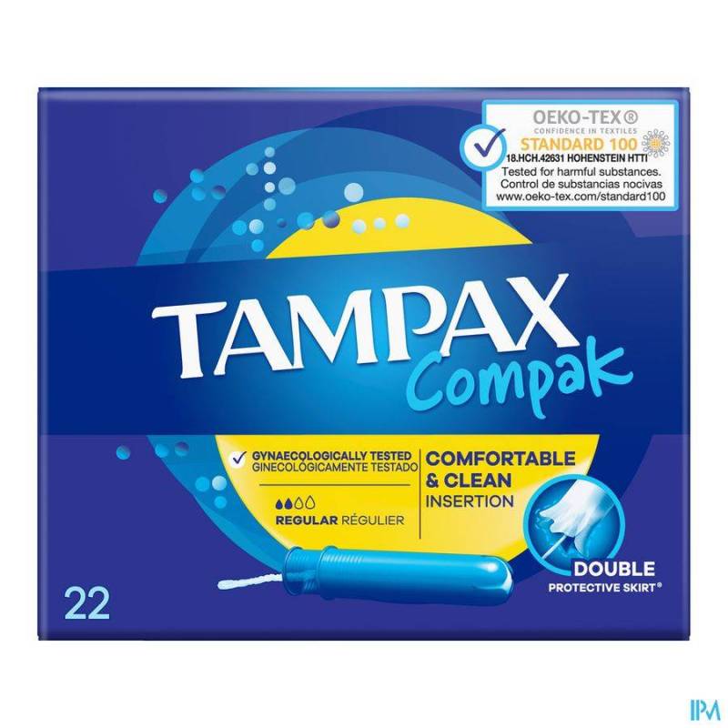 TAMPAX COMPAK REGULAR TAMPONS 22