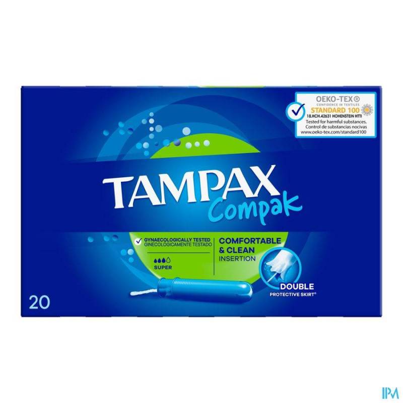 TAMPAX COMPAK SUPER TAMPONS 20