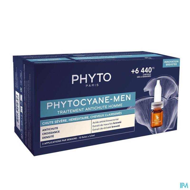 PHYTOCYANE MEN TRAIT. CHUTE PROGR. FIOLES 12X3,5ML