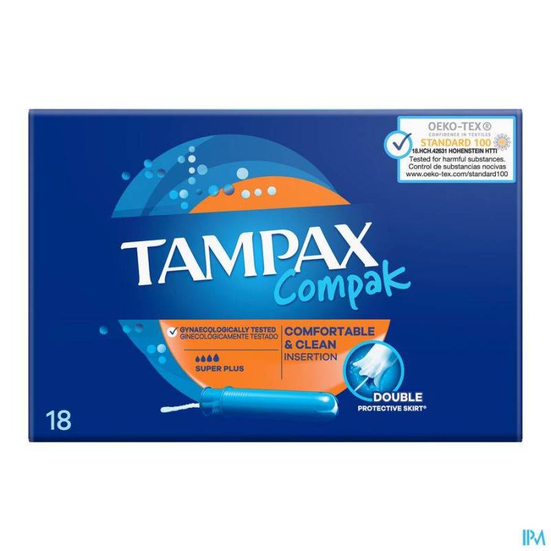 TAMPAX COMPAK SUPER PLUS TAMPONS 18