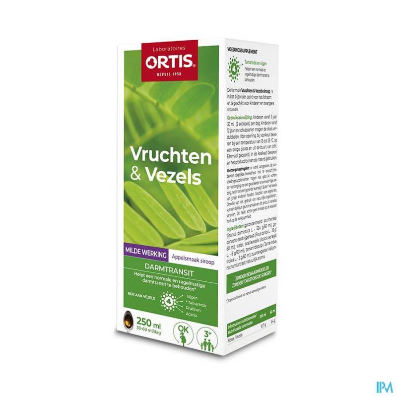 ORTIS FRUITS & FIBRES ACTION DOUCE SIROP 250ML