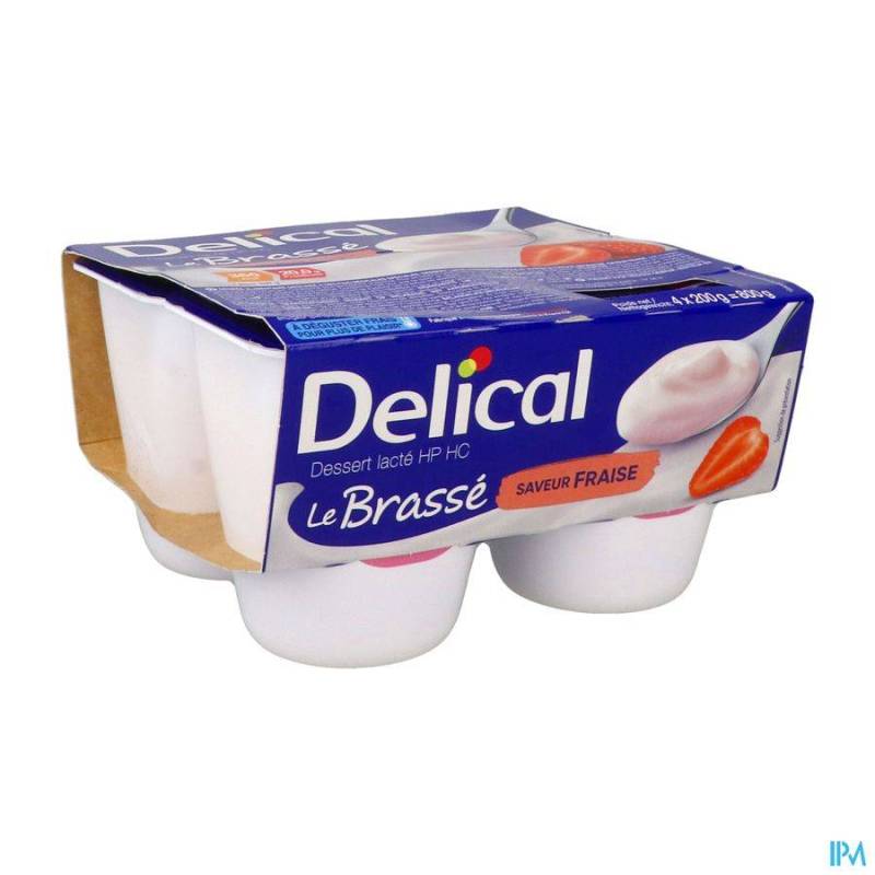 DELICAL LE BRASSÉ FRAISE 4 X 200 G NF