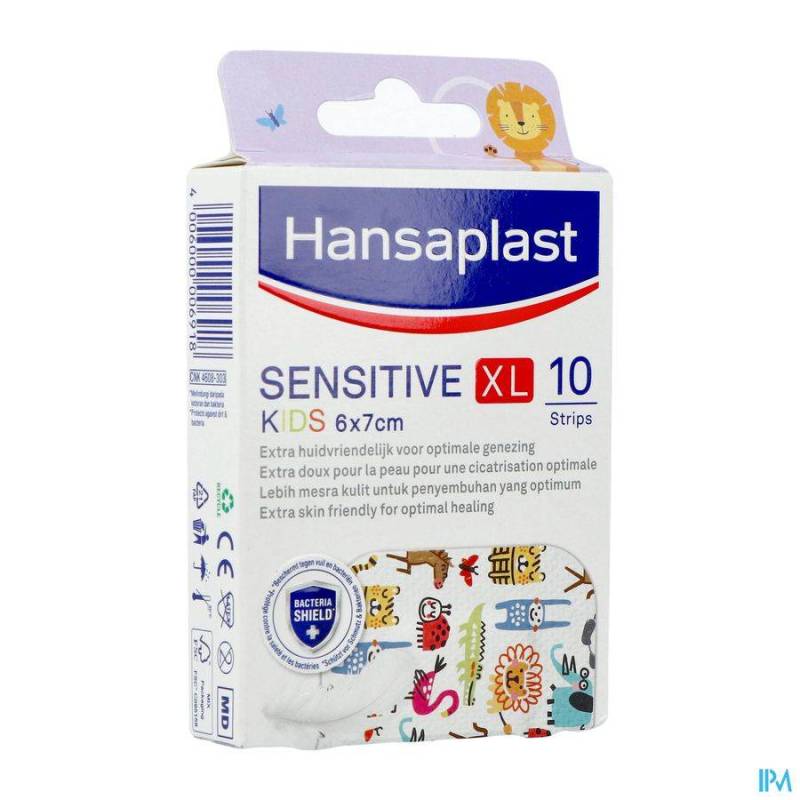 HANSAPLAST SENSITIVE KIDS XL 6X7CM STRIPS 10