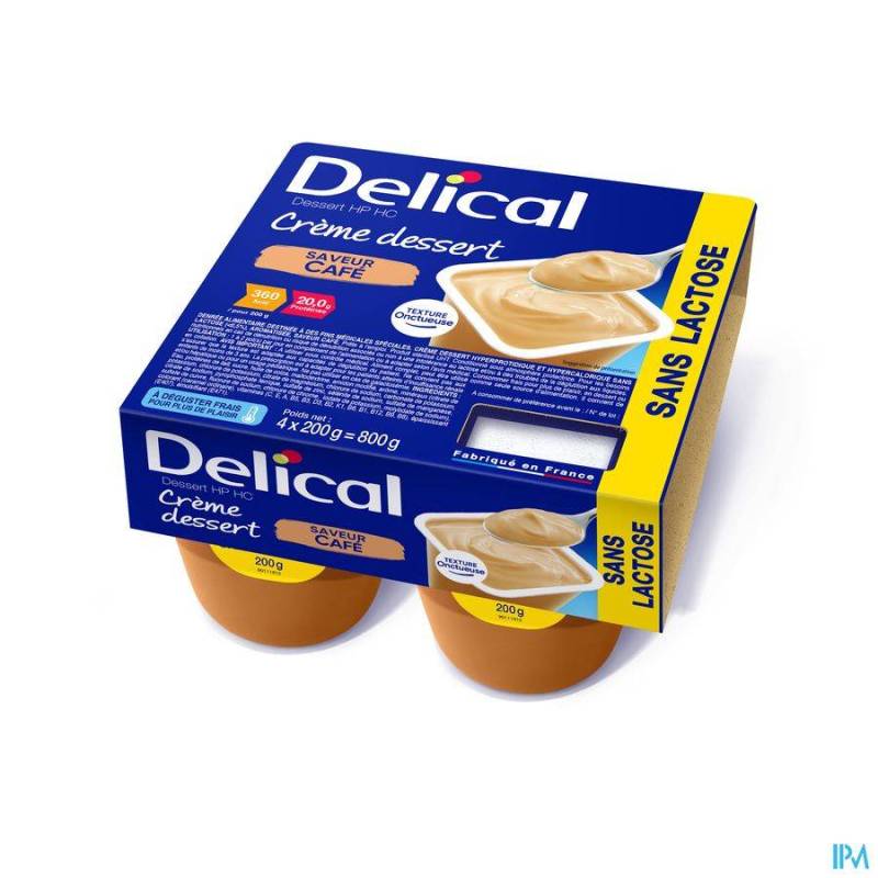 DELICAL CREME DESSERT HP-HC S/LACT.CAFE 4X125G NF