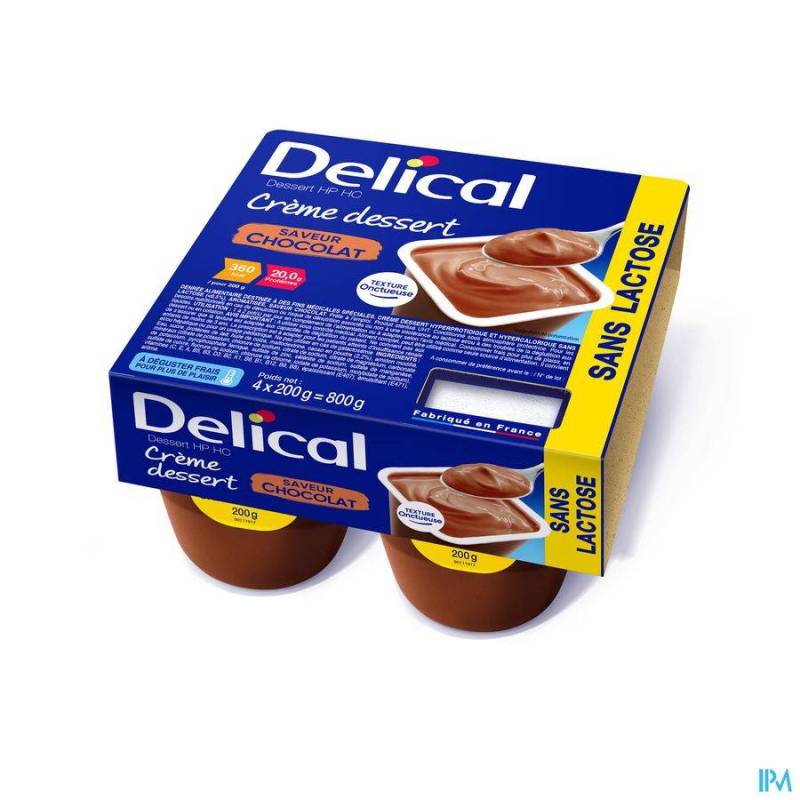 DELICAL CREME DESSERT HP-HC S/LACT.CHOCO 4X125G NF