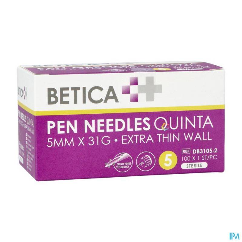 BETICA PEN NEEDLES QUINTA 5MMX31G 100