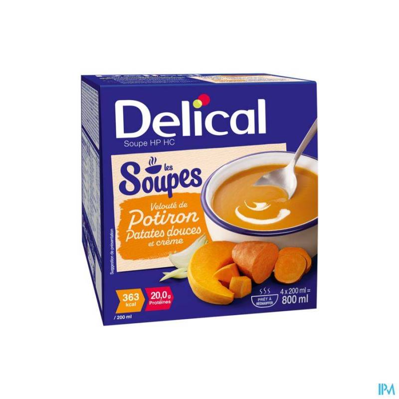 DELICAL SOUPE VEL.POTIRON PATATES DOUCES&CR4X200ML