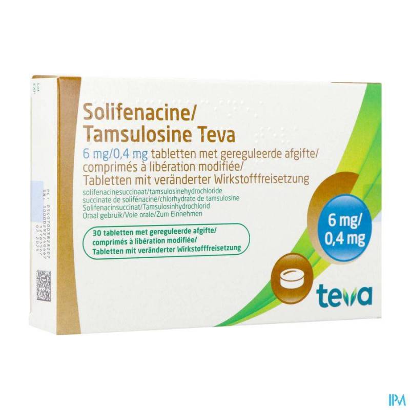 SOLIFENACINE TAMSULOSINE 6MG/0,4 GEREG.AFG.TABL 30