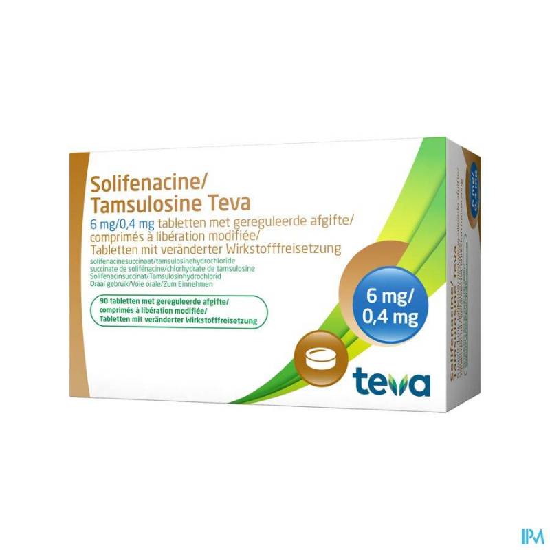 SOLIFENACINE TAMSULOSINE 6MG/0,4 GEREG.AFG.TABL90